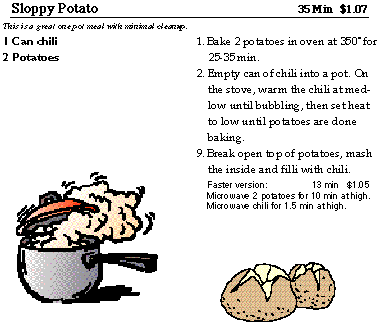 Lunch Recipes from the book"Cheap and Easy Cooking"